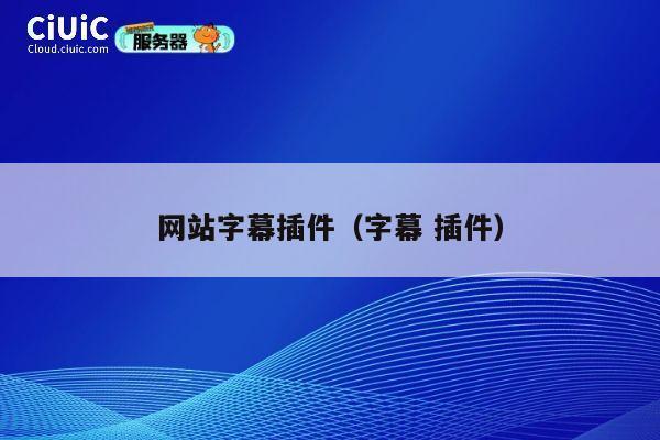 网站字幕插件（字幕 插件） 第1张