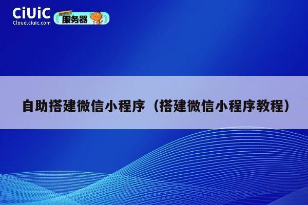 自助搭建微信小程序(搭建微信小程序教程) 第1张 自助搭建微信小程序(搭建微信小程序教程) 第1张