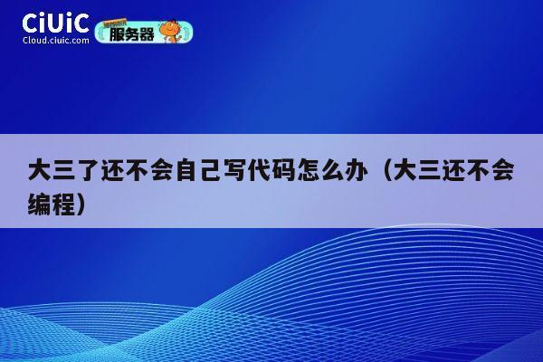 大三了还不会自己写代码怎么办(大三还不会编程) 第1张 大三了还不会自己写代码怎么办(大三还不会编程) 第1张