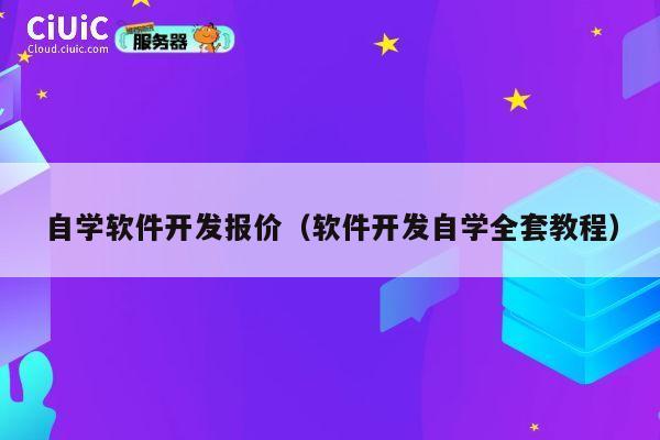 自学软件开发报价(软件开发自学全套教程) 第1张 自学软件开发报价(软件开发自学全套教程) 第1张