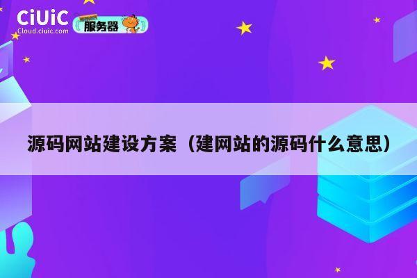 源码网站建设方案（建网站的源码什么意思） 第1张