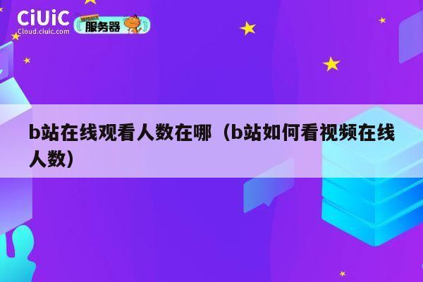b站在线观看人数在哪(b站如何看视频在线人数) 第1张 b站在线观看人数在哪(b站如何看视频在线人数) 第1张