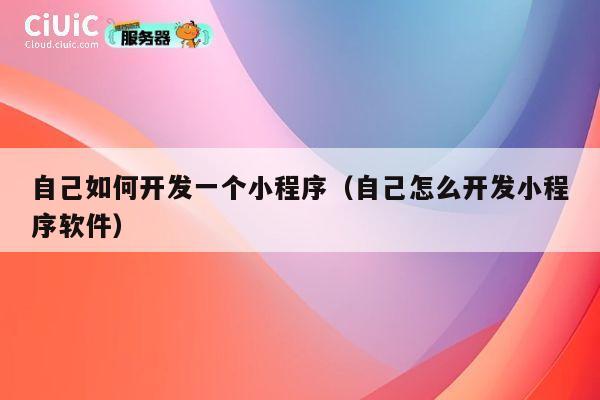 自己如何开发一个小程序(自己怎么开发小程序软件) 第1张 自己如何开发一个小程序(自己怎么开发小程序软件) 第1张