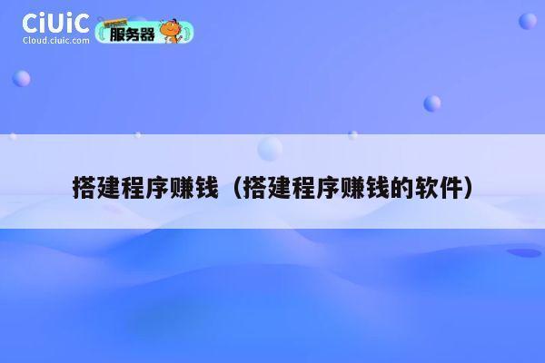 搭建程序赚钱(搭建程序赚钱的软件) 第1张 搭建程序赚钱(搭建程序赚钱的软件) 第1张