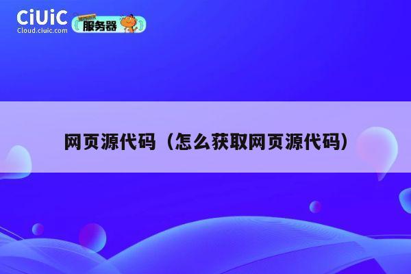 网页源代码（怎么获取网页源代码） 第1张