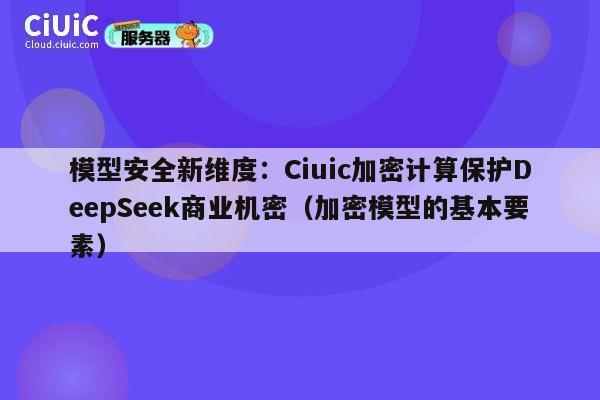 模型安全新维度:Ciuic加密计算保护DeepSeek商业机密(加密模型的基本要素) 第1张 模型安全新维度:Ciuic加密计算保护DeepSeek商业机密(加密模型的基本要素) 第1张