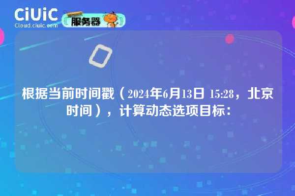 根据当前时间戳（2024年6月13日 15:28，北京时间），计算动态选项目标：